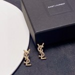 Saint Laurent YSL stud earrings with full diamonds