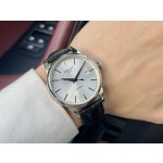 Tissot sapphire glass mirror 316 steel original double button butterfly buckle/genuine leather belt