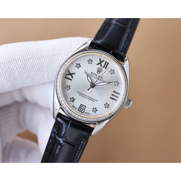 Rolex V8 version fashion women's watch simple three needle super luminous at night