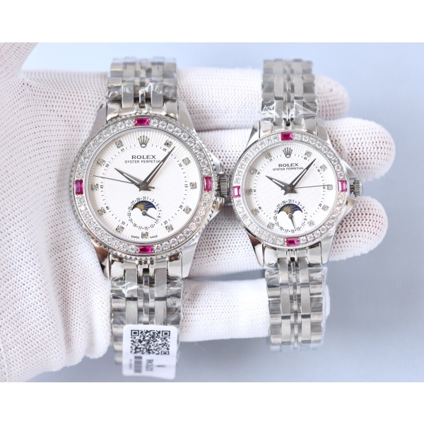 Rolex classic series couple mechanical moon phase watch