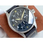 IWC- IWC 3777 Pilot's Watch Chronograph, movement synchronized with the original, anti-glare blue coating on both sides