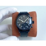 IWC- Pilot's Watch Chronograph Tribute "3705" Special Edition with Black Calfskin Strap