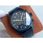 IWC- Pilot's Watch Chronograph Tribute "3705" Special Edition with Black Calfskin Strap