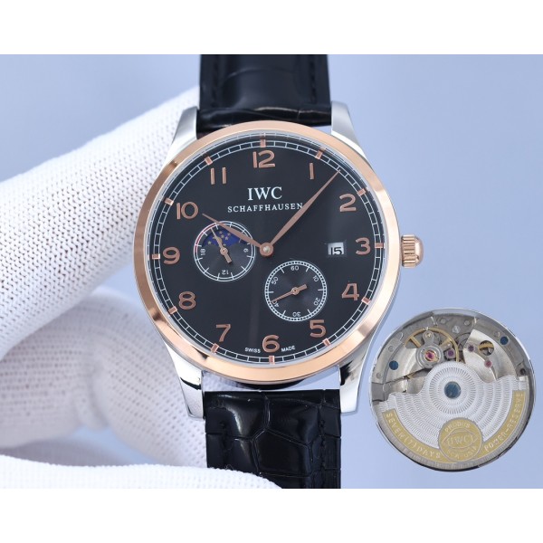 IWC- Fine men's watches Fully automatic mechanical movement, top 316 steel case and strap