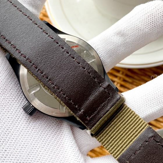 IWC- nylon canvas strap universal pilot automatic mechanical vintage racing themed chronograph