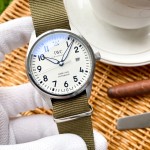 IWC- nylon canvas strap universal pilot automatic mechanical vintage racing themed chronograph