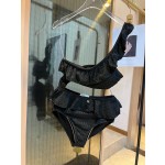 Chanel Ruffle Irregular One Piece Swimsuit Bikini