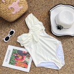 Chanel Ruffle Irregular One Piece Swimsuit Bikini