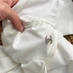 Chanel Ruffle Irregular One Piece Swimsuit Bikini