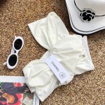 Chanel Ruffle Irregular One Piece Swimsuit Bikini