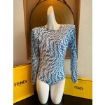 Fendi long-sleeved one-piece sun protection swimming costume