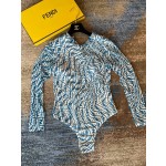 Fendi long-sleeved one-piece sun protection swimming costume