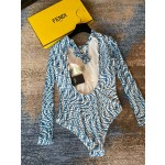 Fendi long-sleeved one-piece sun protection swimming costume