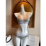 Ck Underwear Women Steelless Triangle Cup with Bra Pads Sexy Sports Bra Low Waist Ck Briefs Swimwear