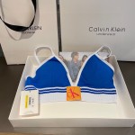 Ck Underwear Women Steelless Triangle Cup with Bra Pads Sexy Sports Bra Low Waist Ck Briefs Swimwear