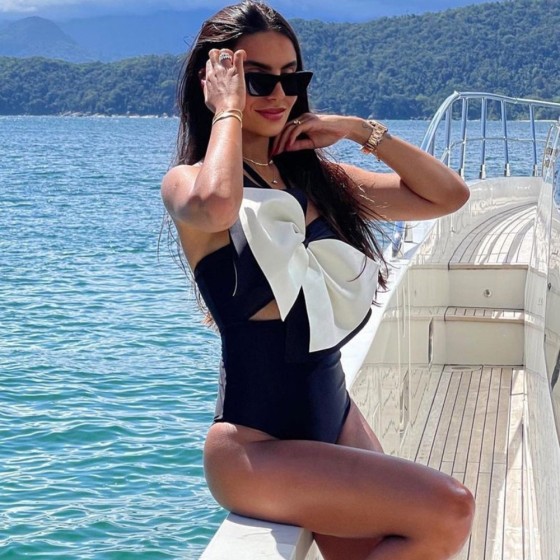 miumiu  one-piece bow bikini swimming costume