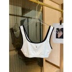 Chanel New Bikini Midi Set Petit Chanel Logo Print Camisole + Triangle Bottoms Separate Swimsuit