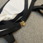 Chanel New Bikini Midi Set Petit Chanel Logo Wrap Tankini + Triangle Bottom Separate Swimsuit