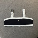 Chanel New Bikini Midi Set Petit Chanel Logo Wrap Tankini + Triangle Bottom Separate Swimsuit