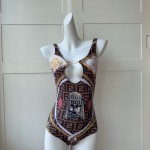 fend* x versac* joint f letter chain print strap one-piece swimsuit