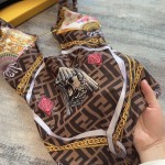 fend* x versac* joint f letter chain print strap one-piece swimsuit