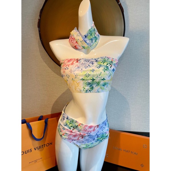 Louis Vuitton New Two-Piece Swimsuit Three-Piece Set