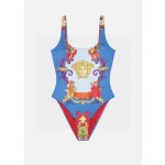 versace new court style lion dading print u-neck halter one piece swimming costume