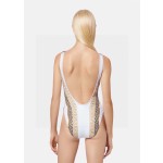 versace new court style lion dading print u-neck halter one piece swimming costume