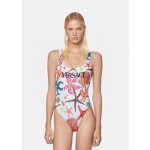versace new starfish shell print backless u-neck one piece swimming costume