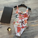 versace new starfish shell print backless u-neck one piece swimming costume