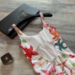 versace new starfish shell print backless u-neck one piece swimming costume
