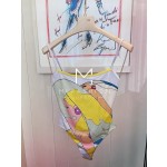 Fendi New character girl clash pattern double ff monogram print cross backless halter one piece swimming costume