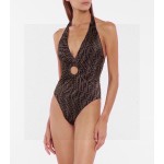 Fendi New F monogrammed metal ring one piece swimming costume