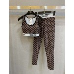 Celine New high stretch fitness and yoga wear long sleeve sports suit swimming costume