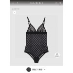 Gucci Letter Embroidered Mesh Camisole Semi-Sheer Sexy Swimsuit