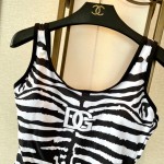 DG stripe new one-piece swimsuit