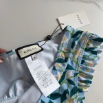 Gucci New split bikini swimming costume halter with steel ring bra + triangle shorts