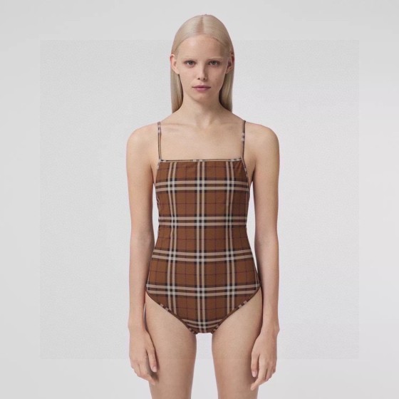 Burberry classic English one-piece swimsuit with straps