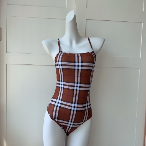Burberry classic English one-piece swimsuit with straps