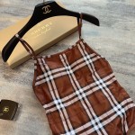 Burberry classic English one-piece swimsuit with straps