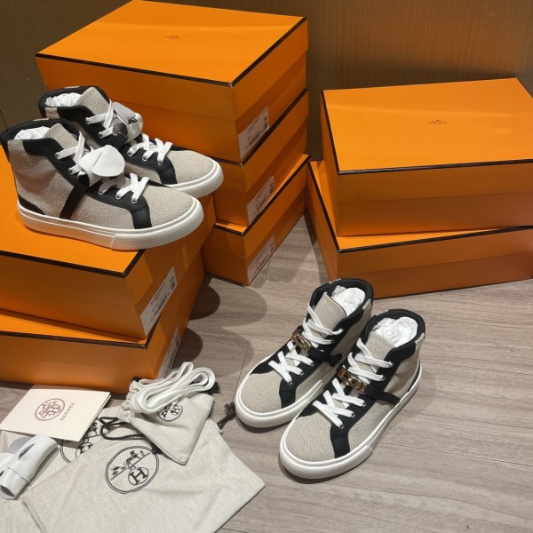 Hermes latest Kelly buckle small white shoes sneakers