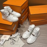 Hermes latest Kelly buckle small white shoes sneakers