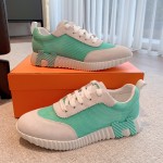 Hermes couple style lace-up color matching casual sneakers small white shoes