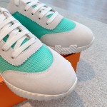 Hermes couple style lace-up color matching casual sneakers small white shoes