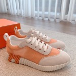 Hermes couple style lace-up color matching casual sneakers small white shoes