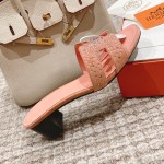 Hermes Oasis diamond face slippers series
