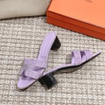 Hermes Oasis diamond face slippers series