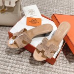 Hermes Oasis diamond face slippers series