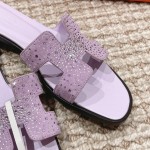 Hermes Oasis diamond face slippers series