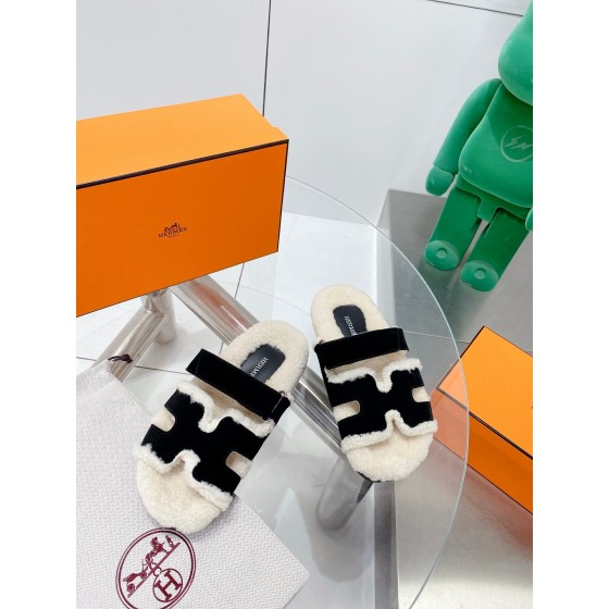 Hermes teddy fur uncle shoes